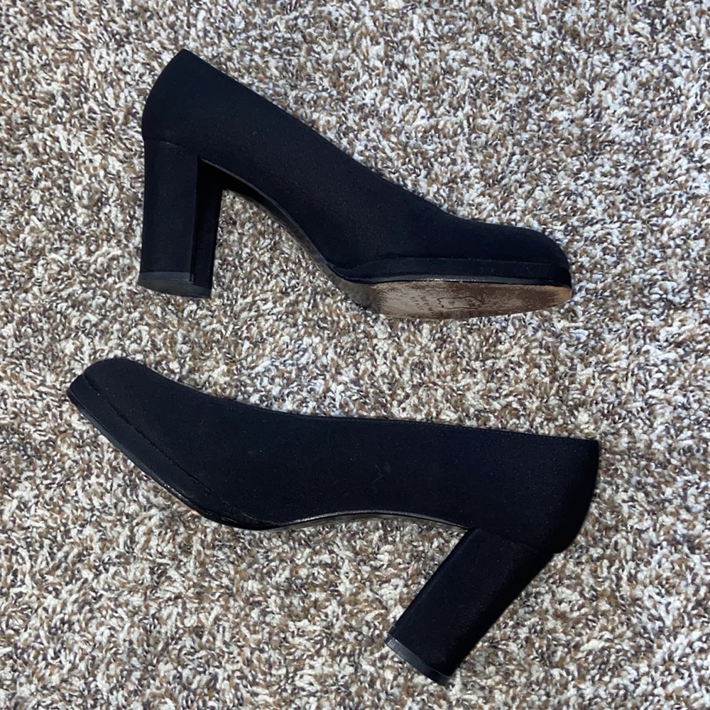 Stuart Weitzman Curve Block Pumps Heels Black 4 1… - image 4